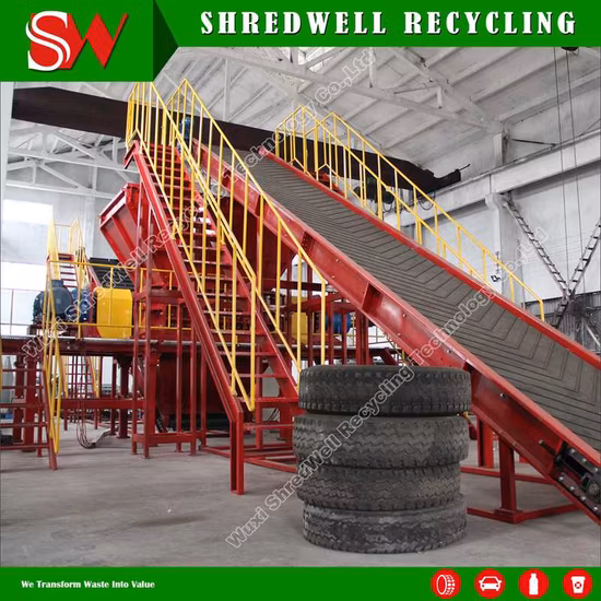 Equipo de reciclaje de llantas de desecho para triturar llantas usadas con trommel