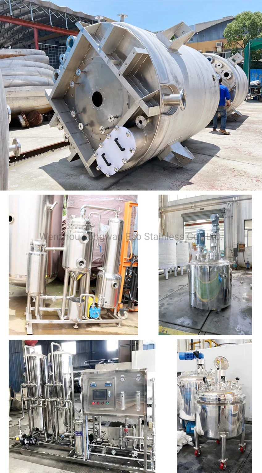 Stainless Steel Sanitary Vertical Pressure Reactor Homogenizing Blending Agitation Stirring Cooling Tank with Scraper Agitator